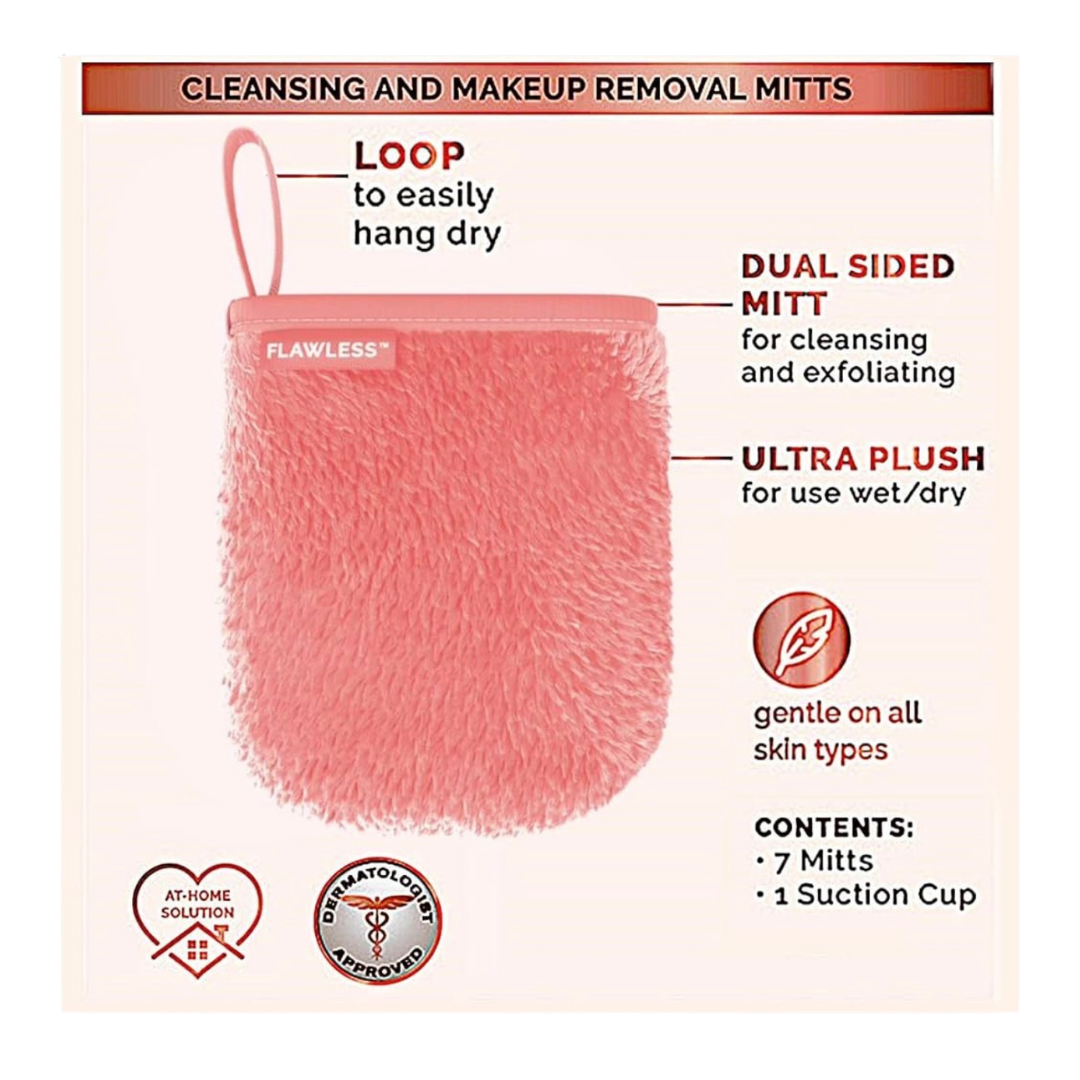 Finishing Touch Flawless Pure Clean Reusable Cleansing & Makeup Removal Mitts