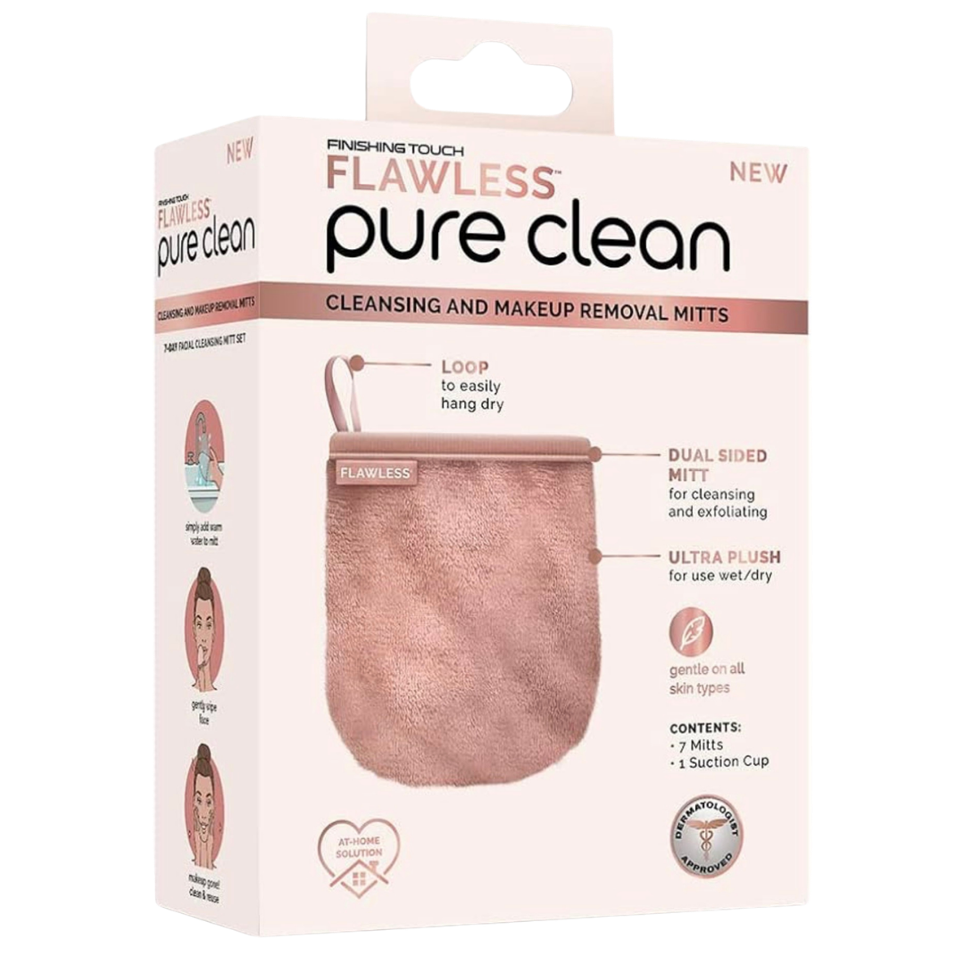 Finishing Touch Flawless Pure Clean Reusable Cleansing & Makeup Removal Mitts