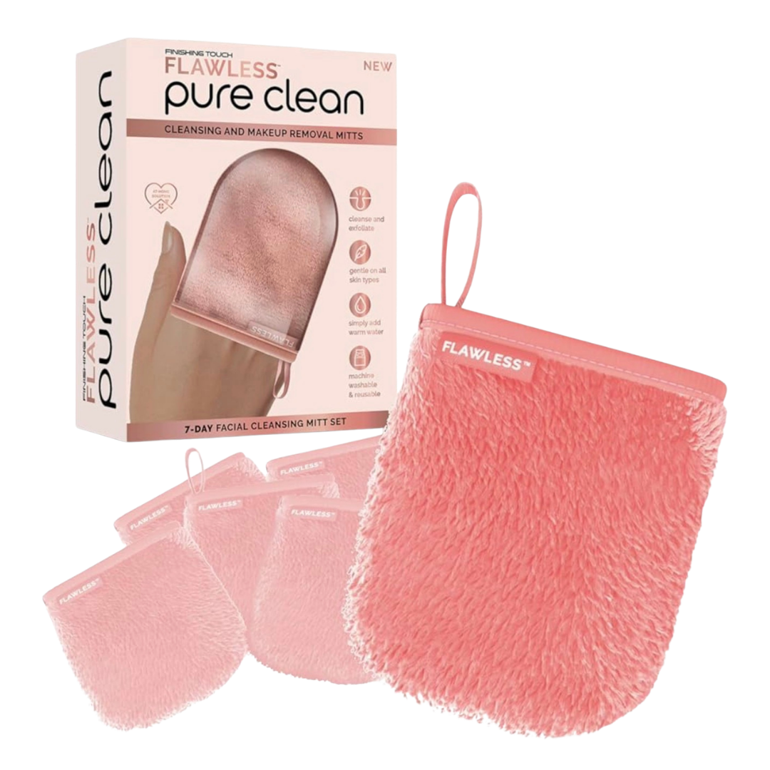Finishing Touch Flawless Pure Clean Reusable Cleansing & Makeup Removal Mitts